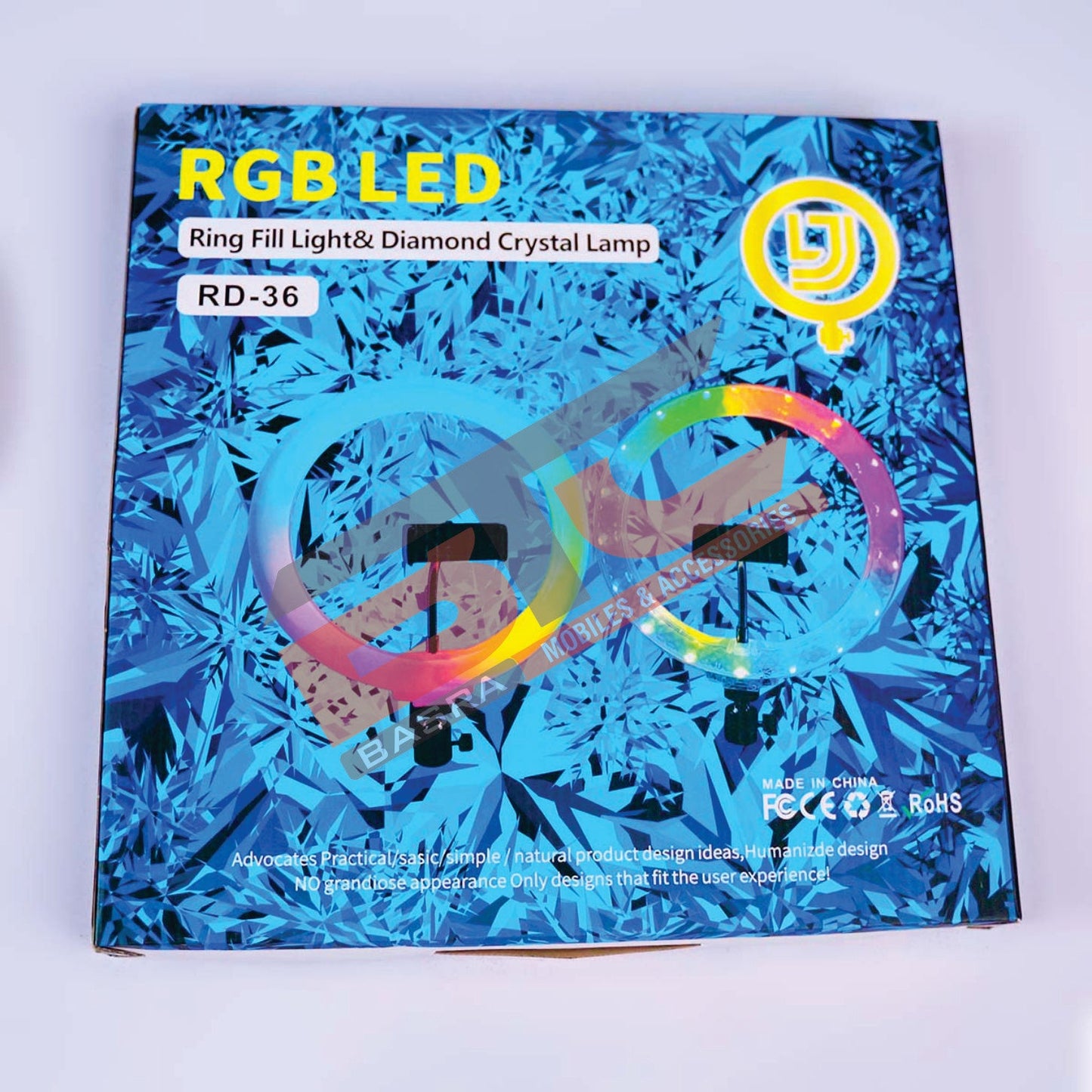 RD-36 RGB Ring Light 36CM Fill Ligh and Diamond Crystal Lamp
