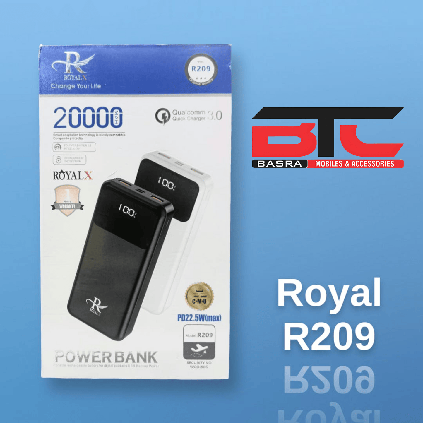 Royal R209 20000Mah power bank 22.5w - Basra Mobile Center