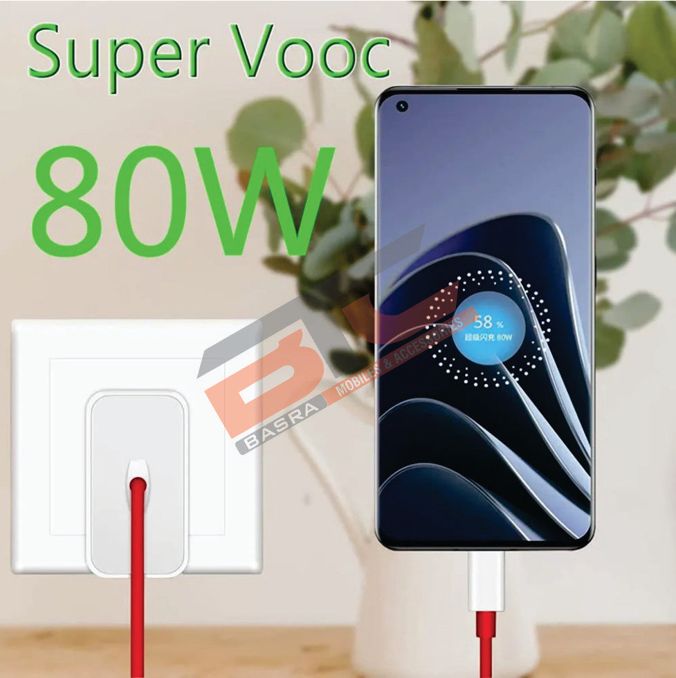 OnePlus Super vooc 80W Adapter USB A-to-C Warp Charger