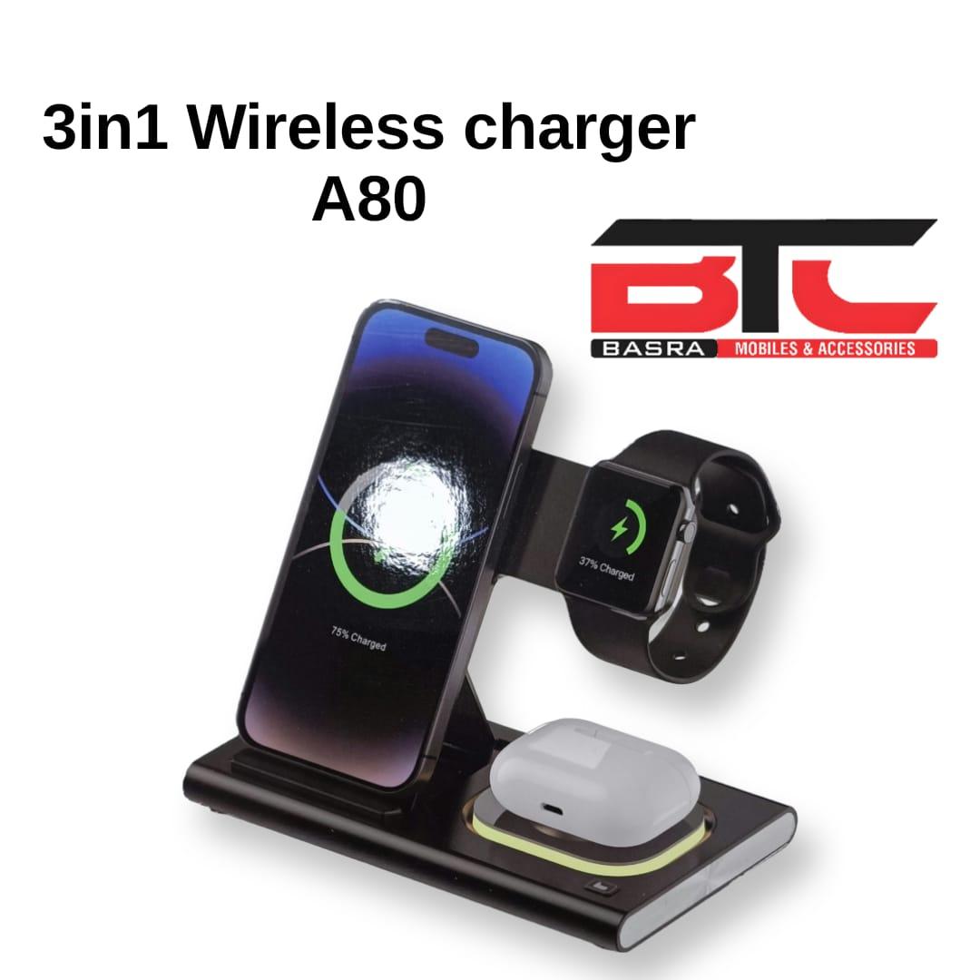 A80 4 in 1 magnetic & night light foldable wireless charger - Basra Mobile Center