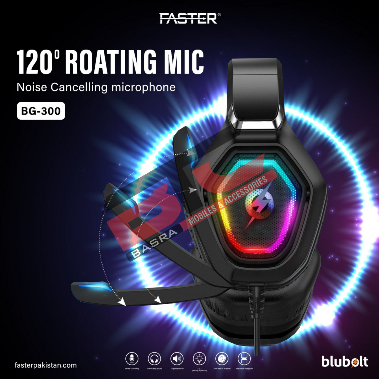 FASTER Blubolt BG-300 Surrounding Sound Gaming Headset with