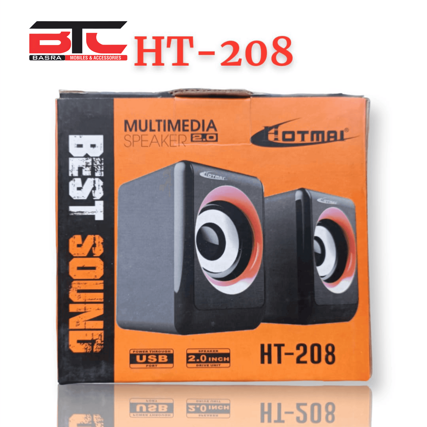 HOTMAI HT-208 Multimedia Speaker Best Sound Quality For LCD Laptop Computer - Basra Mobile Center