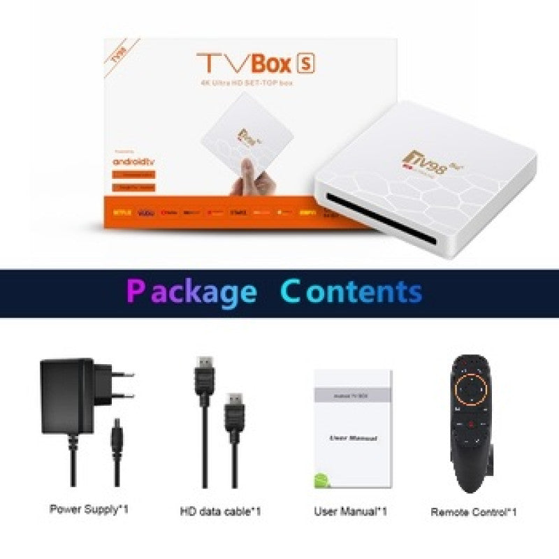 TV98 4K HDR 4Gb 64gb Android 12 Smart TV Box With Voice Control