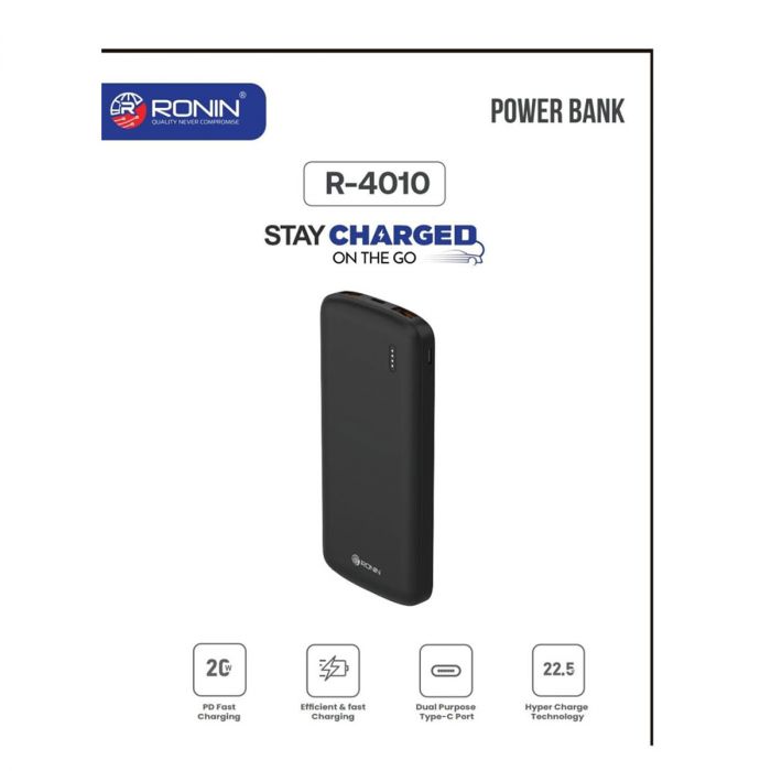 Ronin R-4010 Charge On The Go 10000mah Power bank (Black)