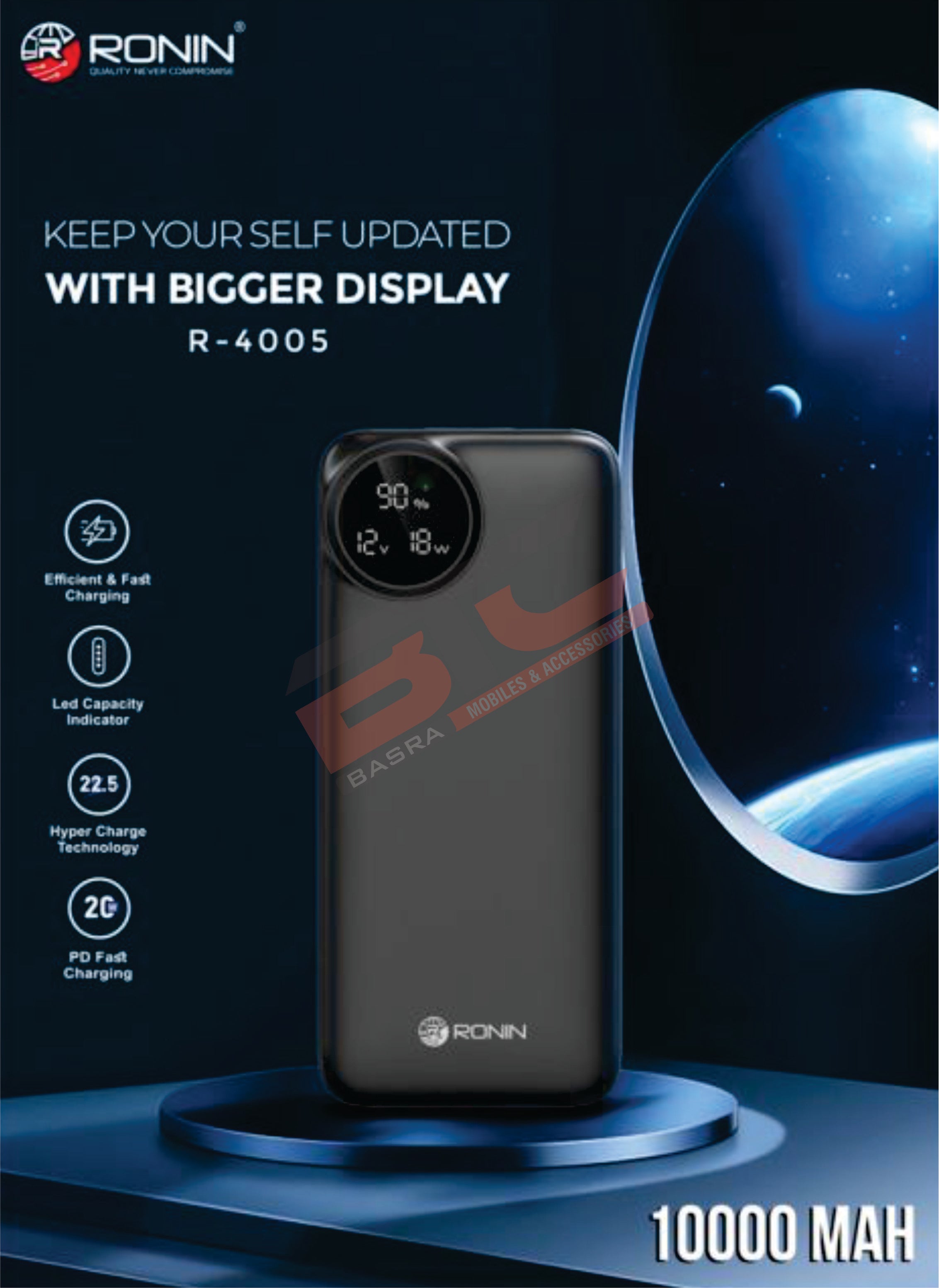 Flight Range R4005 Ronin R-4005 Bigger Digital Display 22.5 Hyper Charge Technology 20W PD ...